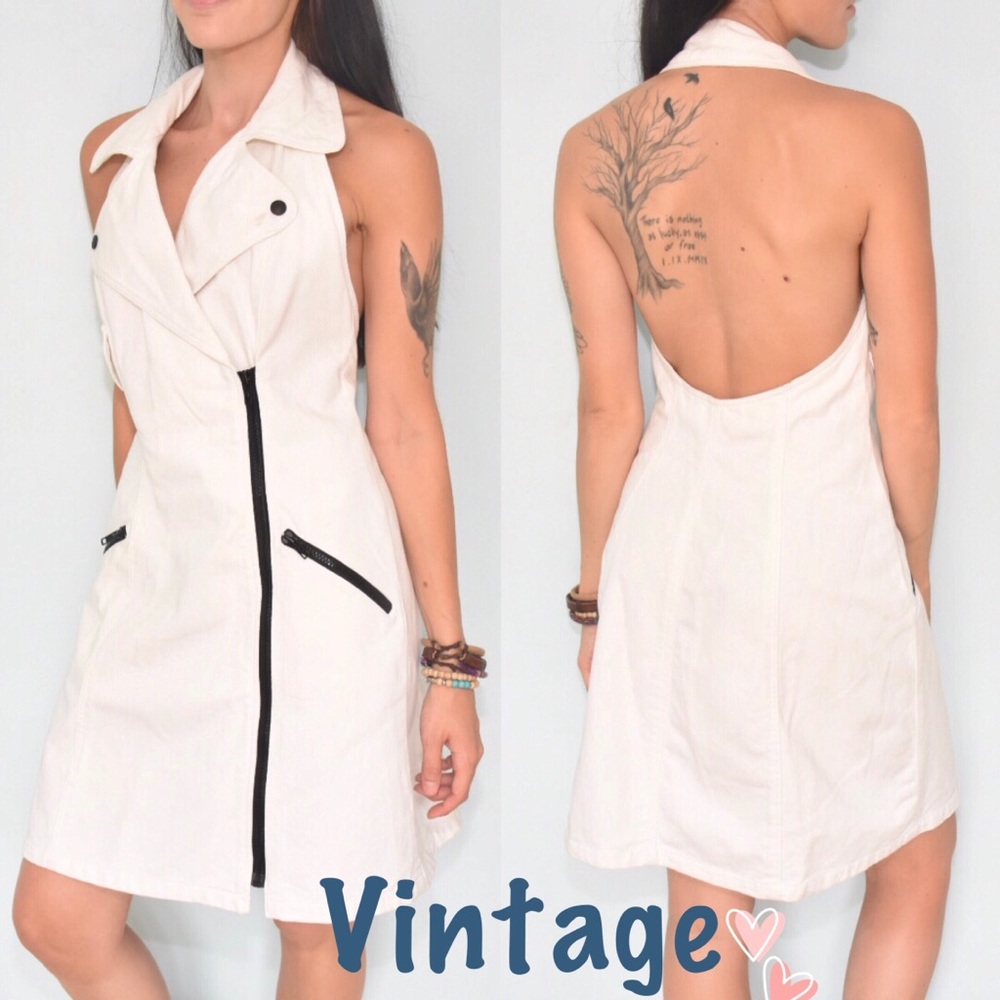 Vintage DKNY White Denim Dress